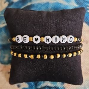 "Be Kind" Beaded Bracelet Set